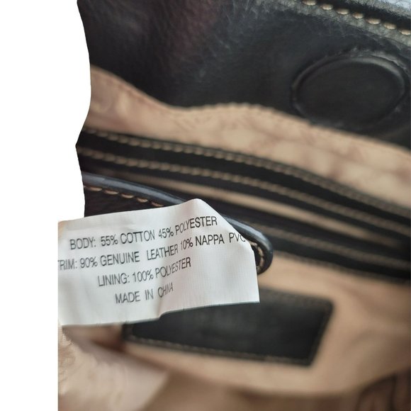 Tignanello Logo Black Purse Handbag Shoulder Bag Silver Hardware PD038 - Picture 11 of 16